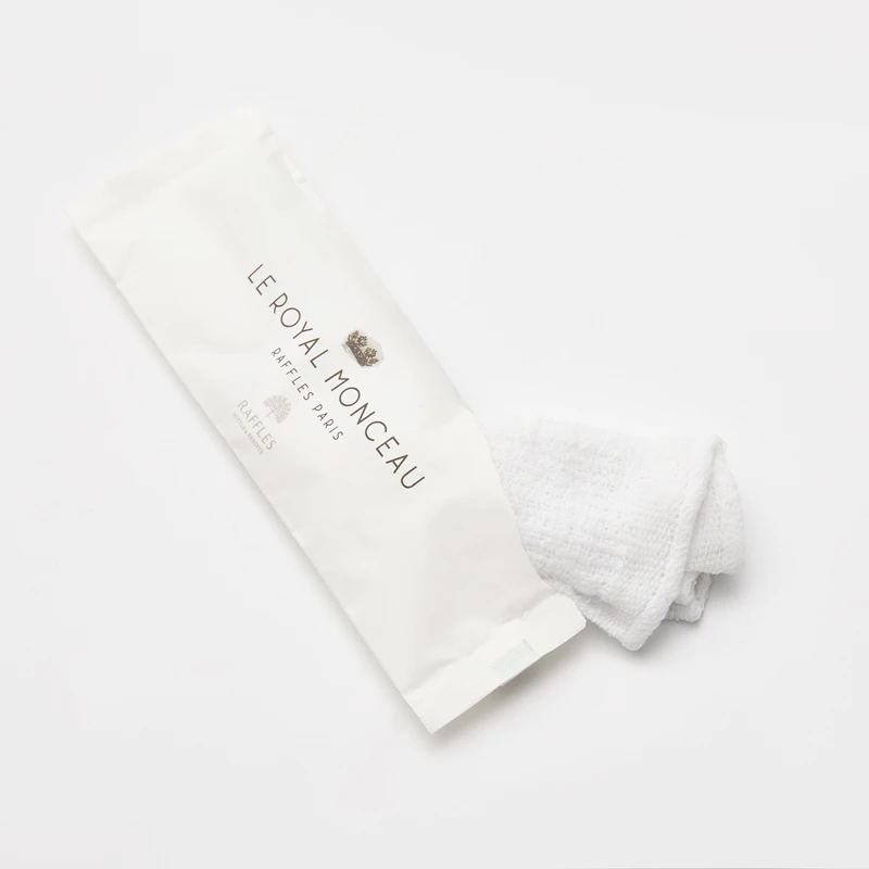 Одноразовое хлопковое Освежающее полотенце Oshibori в индивидуальной упаковке