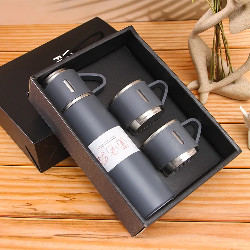 Christmas Gift Stainless Steel Water Bottles Colorful Double Wall Vacuum Flask Set Thermos