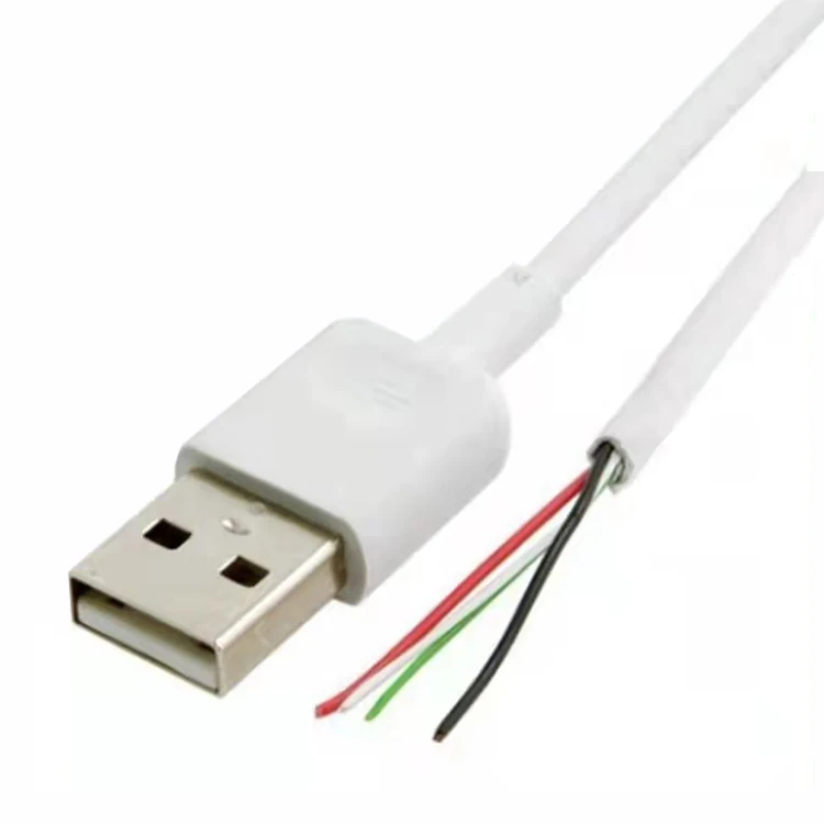 usb data cable wire roll 4 core  USB 2.0 to Pigtail wire end open with tinned Data cable USB male to open end soldering wire
