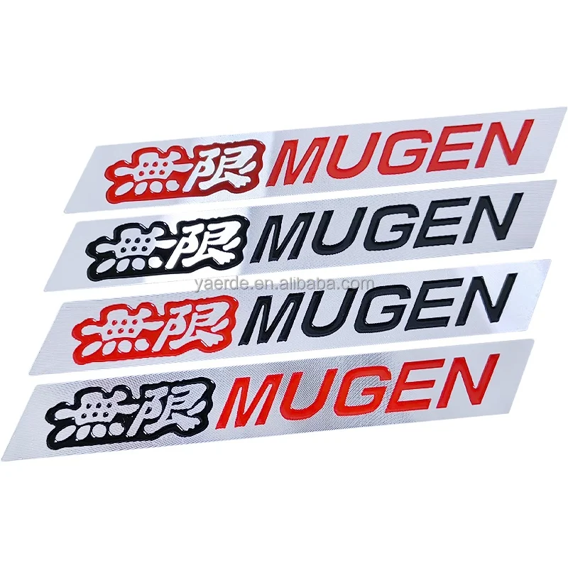 Chinese Unlimited MUGEN Car Sticker Thick aluminum brushed process car side sticker Car Side Waterproof Label For Honda
