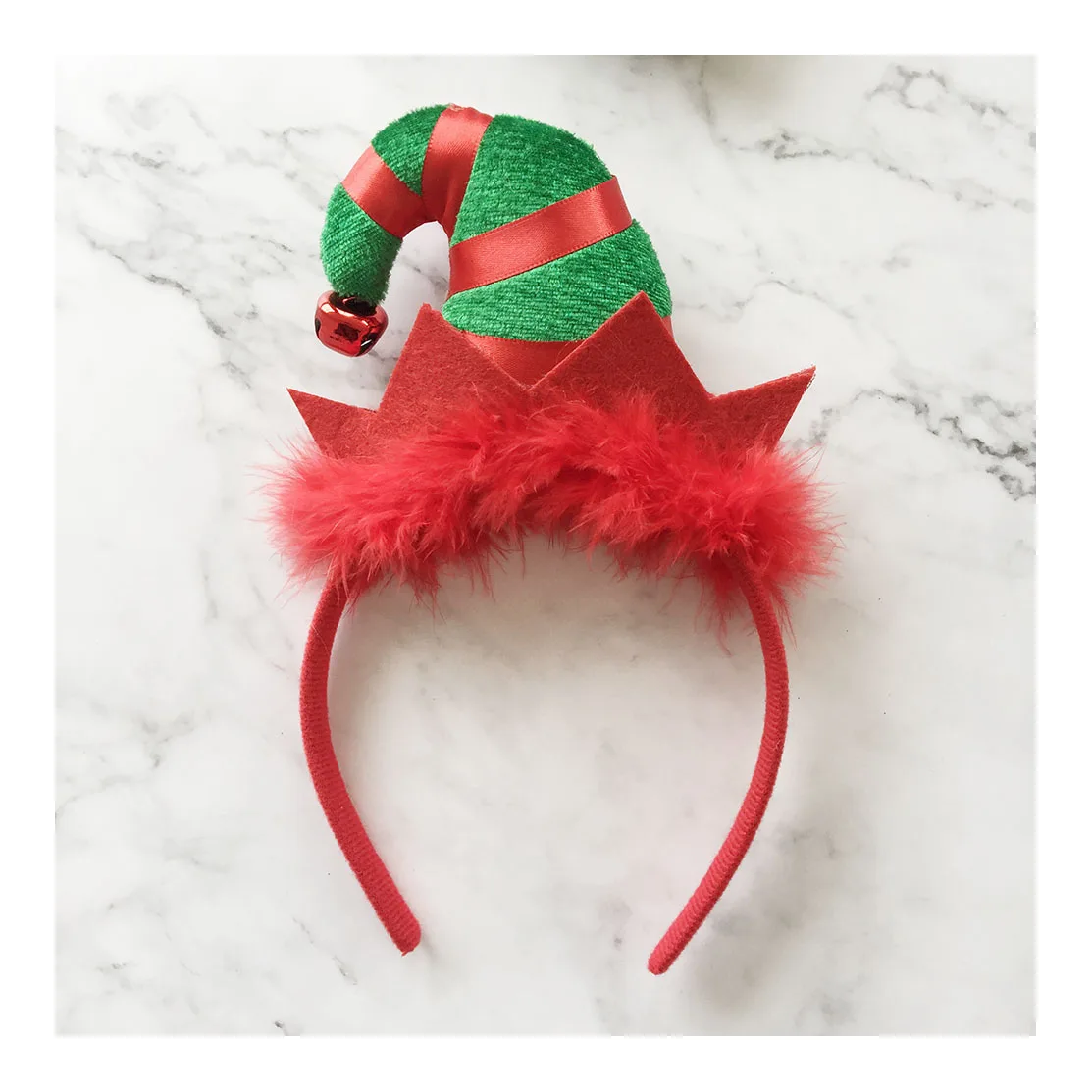 Christmas Feather Small Bell Hat Cloth Accessories Headbands Custom Logo Christmas Accessories For Kids