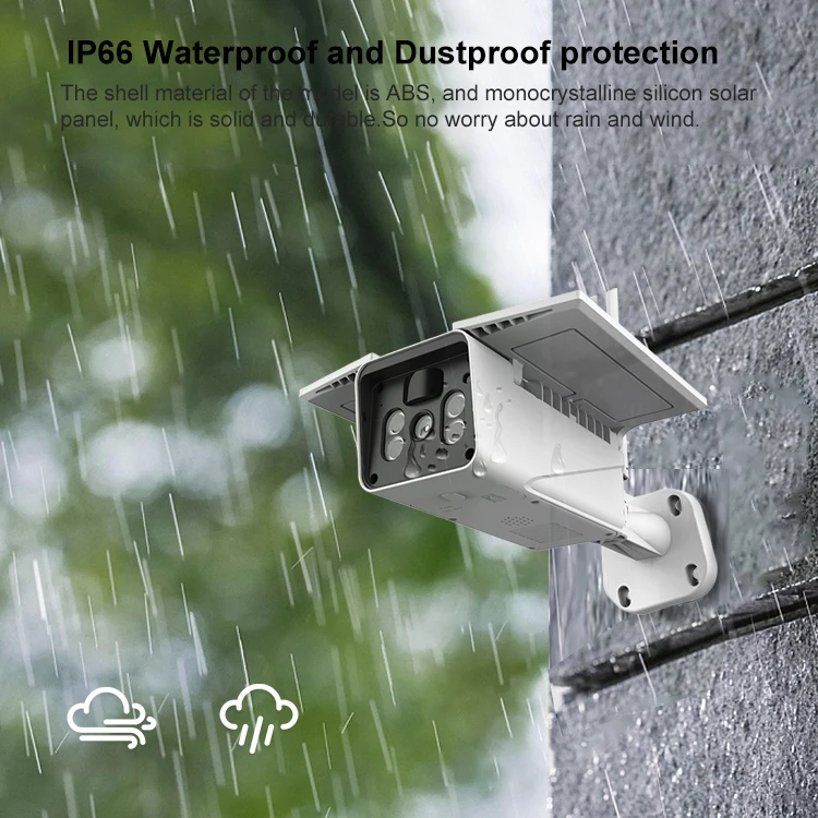  Водонепроницаемая цилиндрическая ip-камера видеонаблюдения с пассивным ИК датчиком низкого потребления 1080P наружная AHD Солнечная Wi-Fi камера