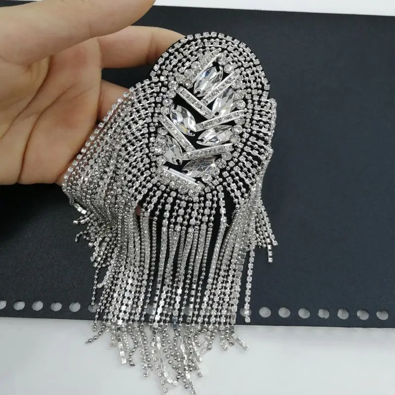 Hot cross-border handmade bead set diamond fringe epaulette clothing accessories bags shoes hat brooch diy