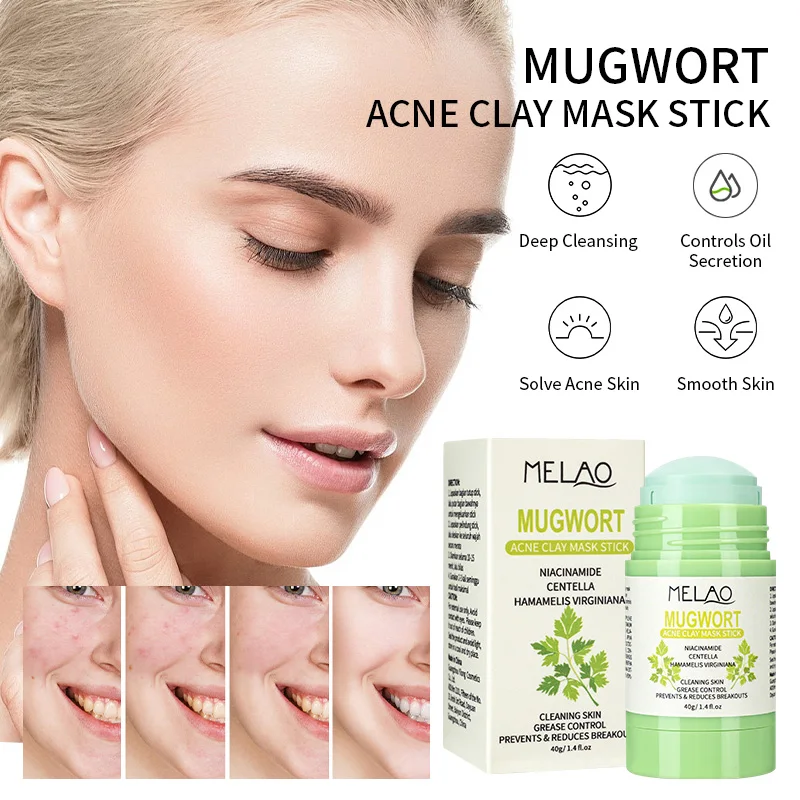 Custom Face And Body Reduce Blackheads Pore Cleaning NatureTreatment Mugwort Acne Clay Mask
