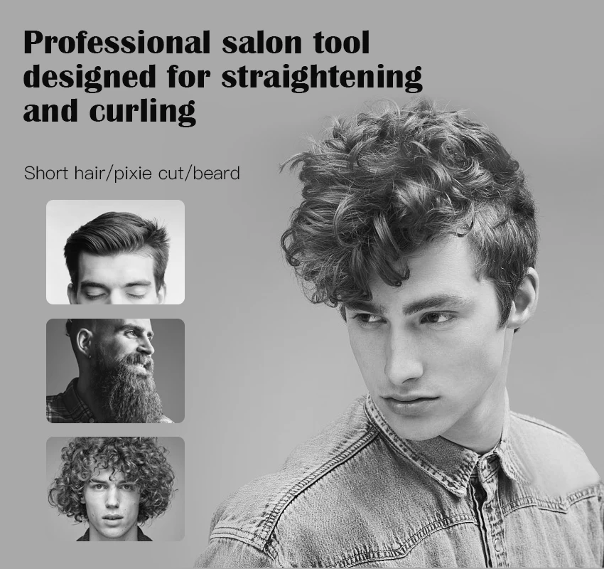 RESUXI 1088A Pencil Flat Iron Small Flat Irons for Short Hair 3/10 Inch Hair Straightener for Men Mini Flat Iron for Beard