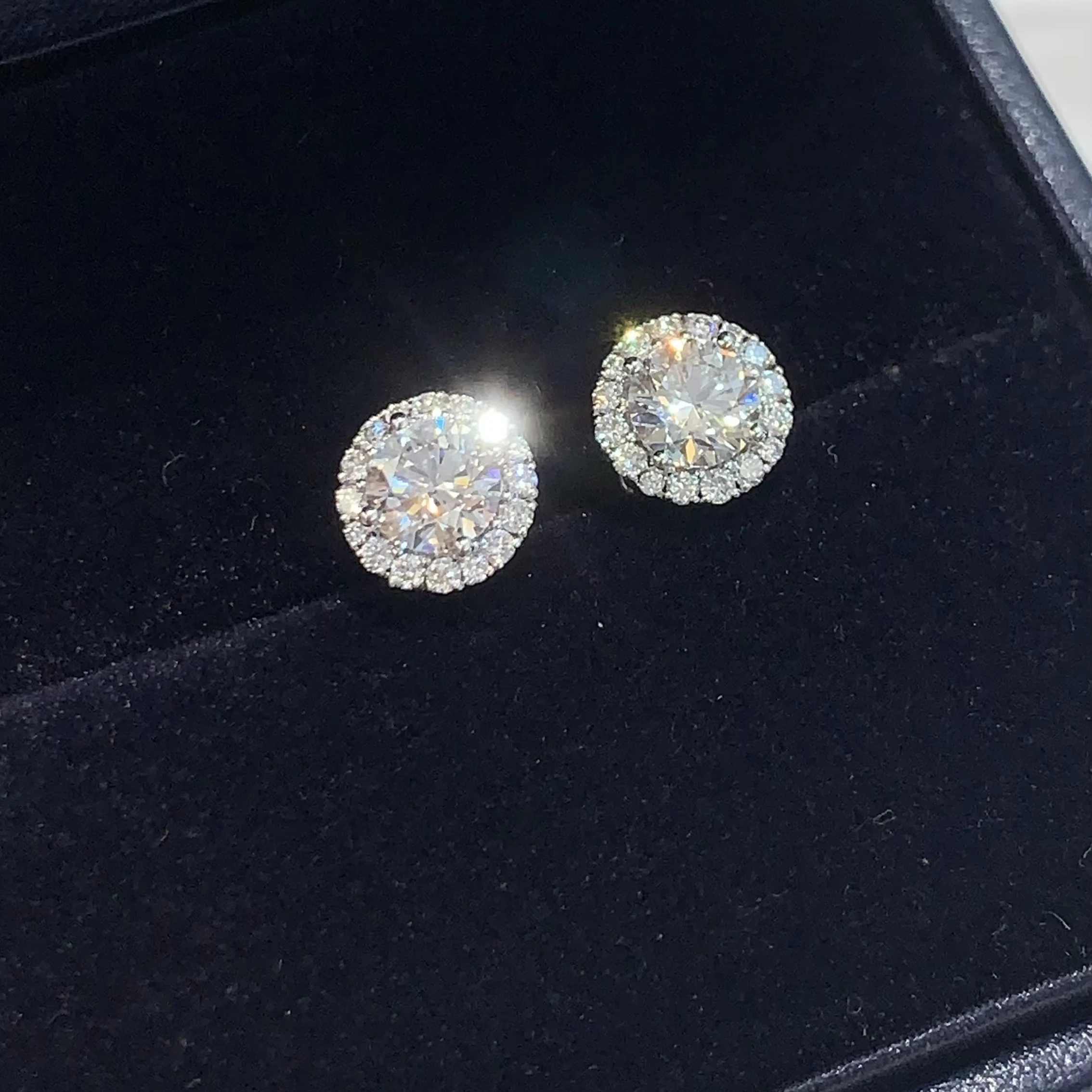 Lgi Gia certified HPHT CVD lab grown synthetic diamond 14k 18k solid gold 4 prong earrings studs lab grown studs 1 2 3 ct