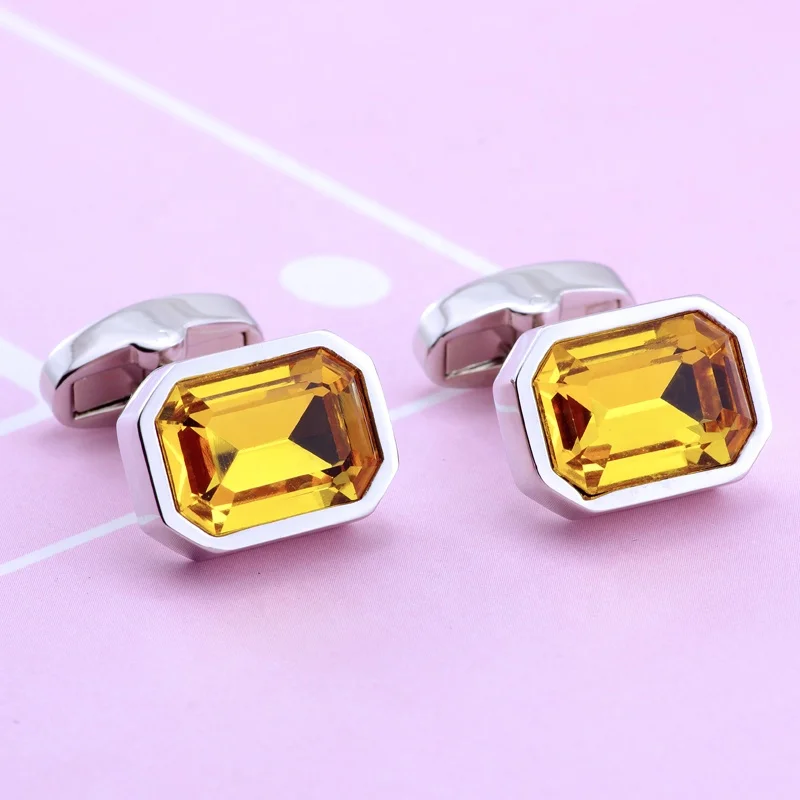 Новейший дизайн прямоугольные камни запонки женские с кристаллами производитель