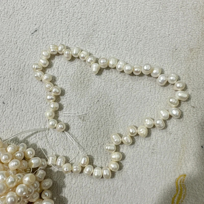 Wholesale Natural Freshwater Natural Freshwater 7-8mm Pearl 1 Line About 35-36cm 50pcs Loose Pearls for DIY Pearl Jewelry