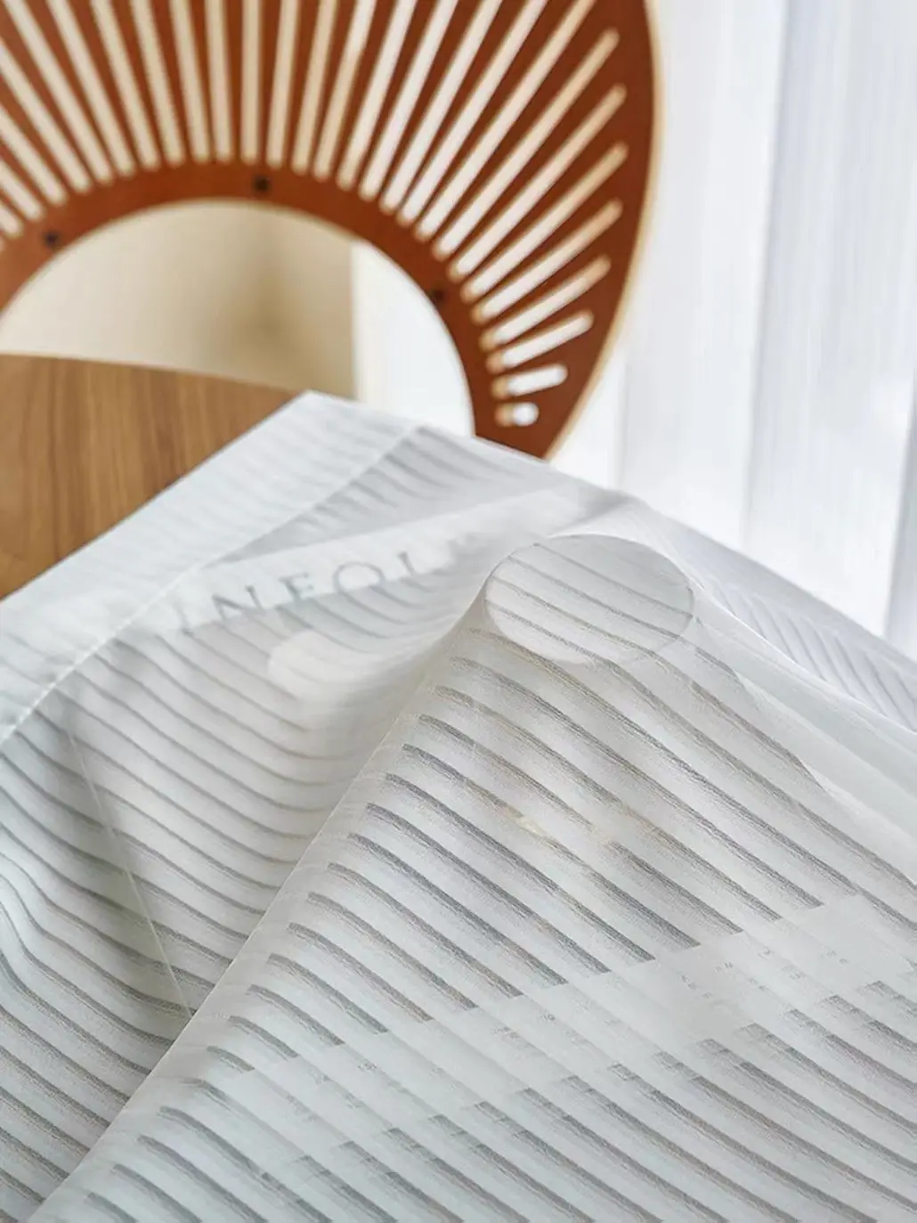 China factory supply stripe style sheer window curtain fabric