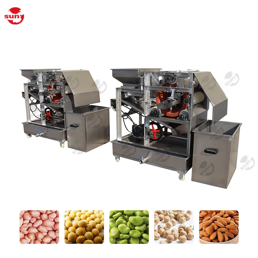 Safe and reliable wet groundnut almond peeling machine soybean broad bean peeler lentils chickpea skin removing equipment