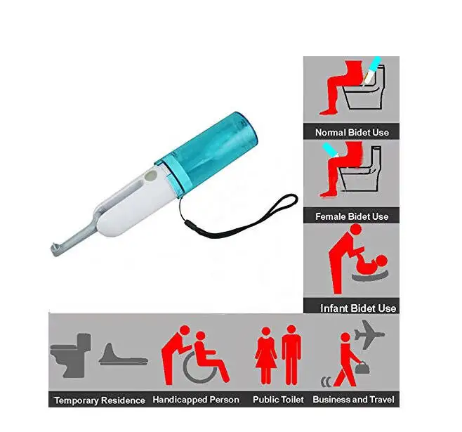 Portable Travel Electric Bidet Sprayer Nozzle and Rechargeable Bidet for Personal Care, Disability, Traveling, Outdoors