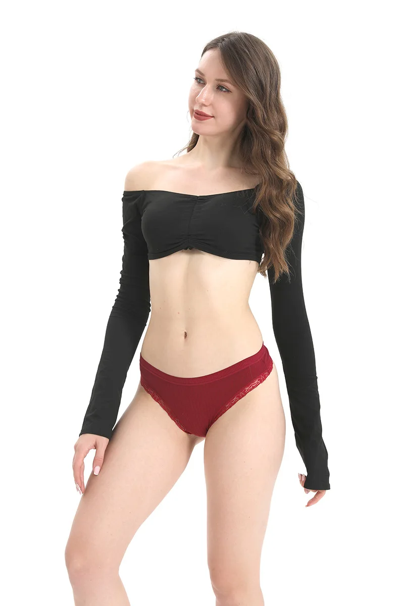 Sexy lace string and cotton thong underwear girls sexy lace underwear