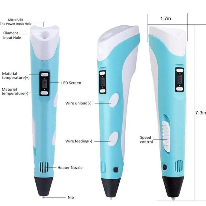  Drop Shipping 3D Drawing Toy Pen Set Portable Digital Printing for