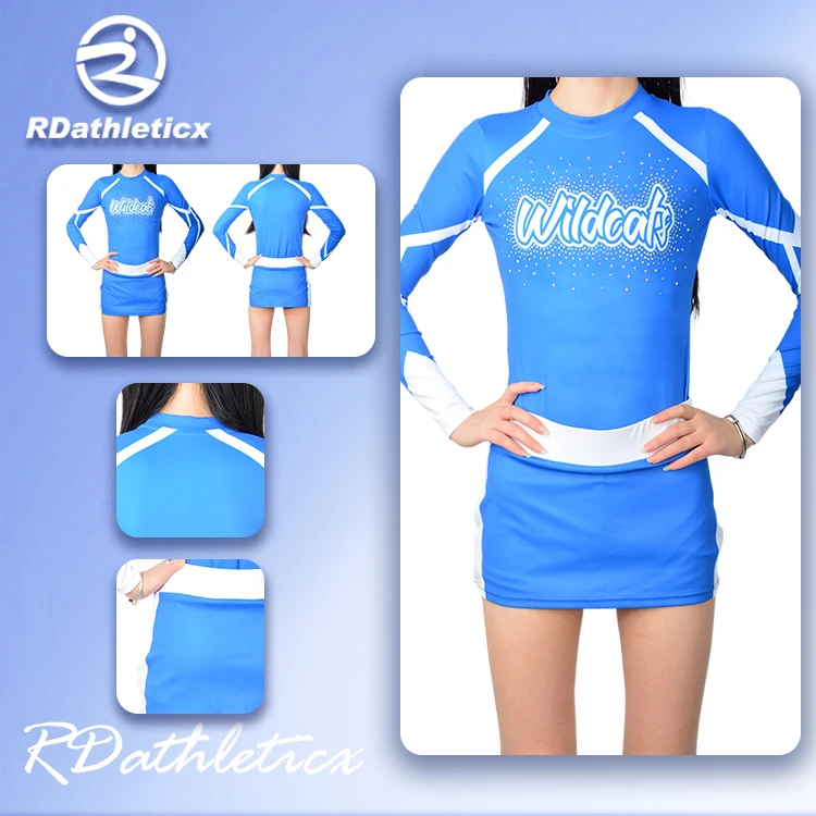 Quality Cheerleading Uniforms Girls Digital Print Cheerleading Crop Tops Shorts
