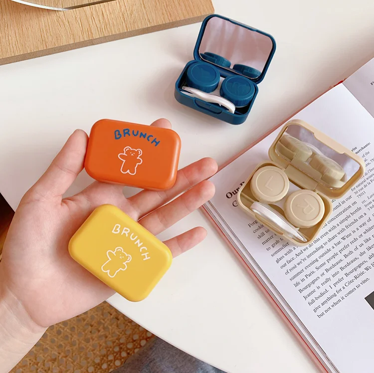 The Best and Cheapest and cute bear cosmetic box ins cartoon contact lens companion box