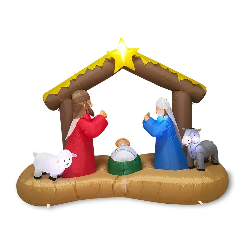 Christmas Celebration Birth Of Jesus Indoor Garden Decoration Inflatable Holy Family Nativity Scene Model Christmas Inflatable