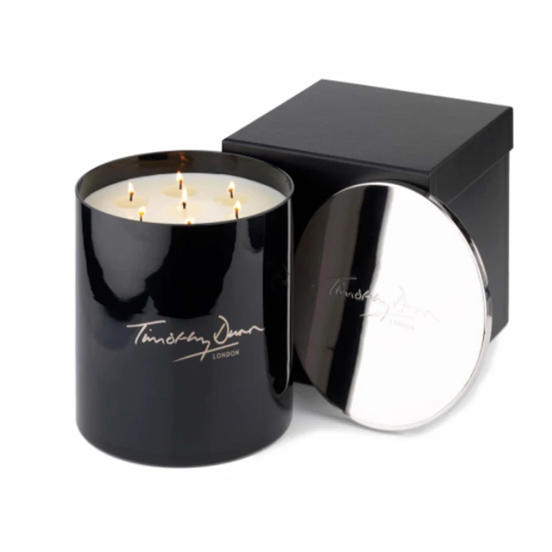 Simple Scented Candle in Clear Glass Jar Custom Fragrance for Home Decoration with Good Packaging Box