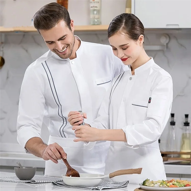 
Restaurant Kitchen Hotel Cookwear Catering Uniform Overwear Breathable Chef Uniform Jacket Casual Chef Coats 