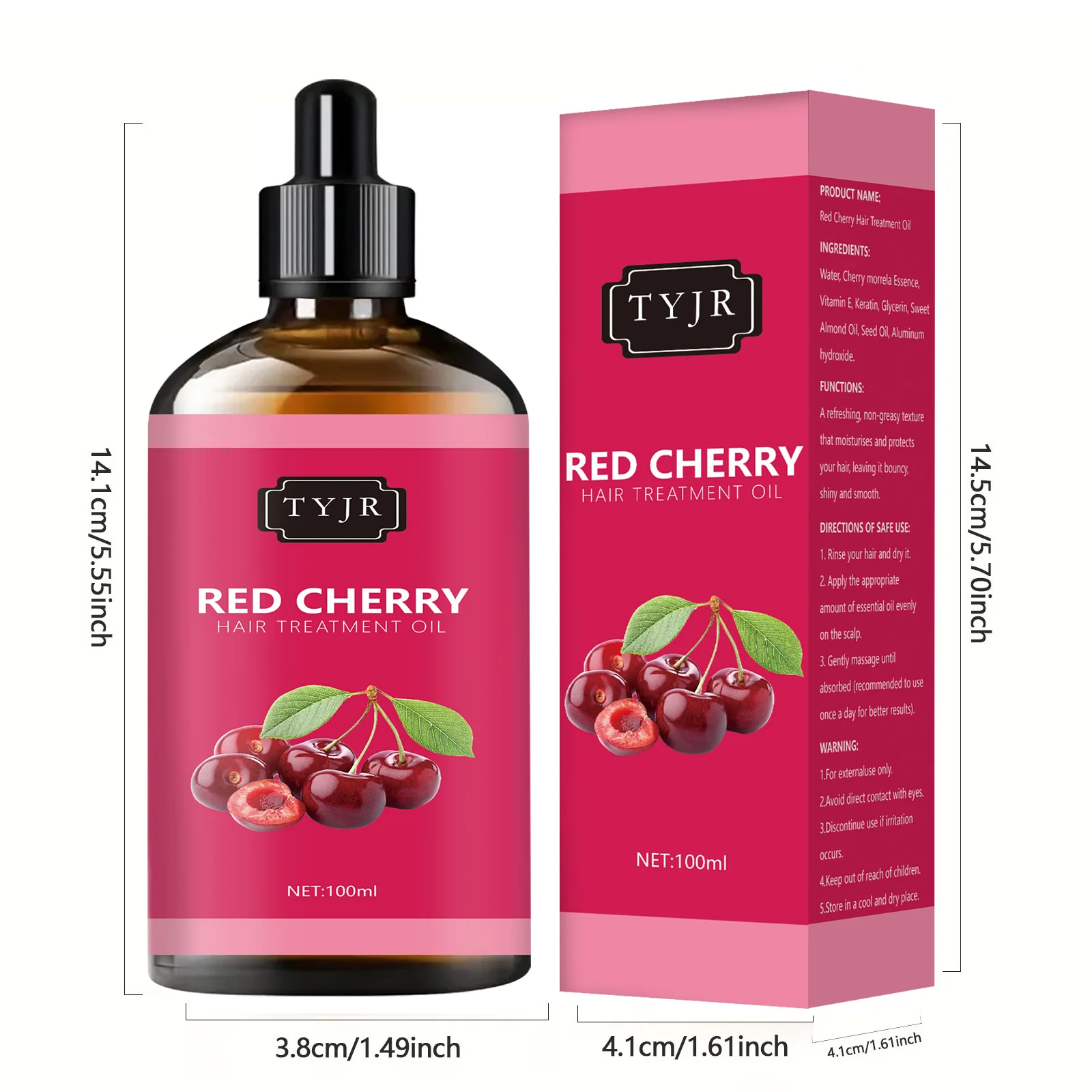 100ml cherry hair care essential oil is beneficial for nourishing, moisturizing, and glossy hair care