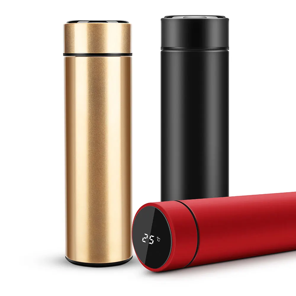 Eco friendly bpa free intelligent temperature display reusable thermal water bottle
