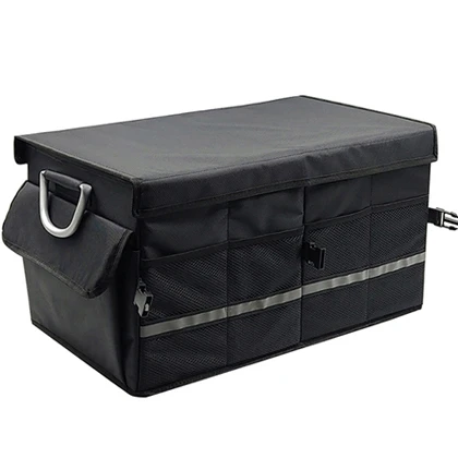 Drive Auto Car Trunk Organizer Collapsible, Multi-Compartment Automotive SUV Car Organizer for Storage