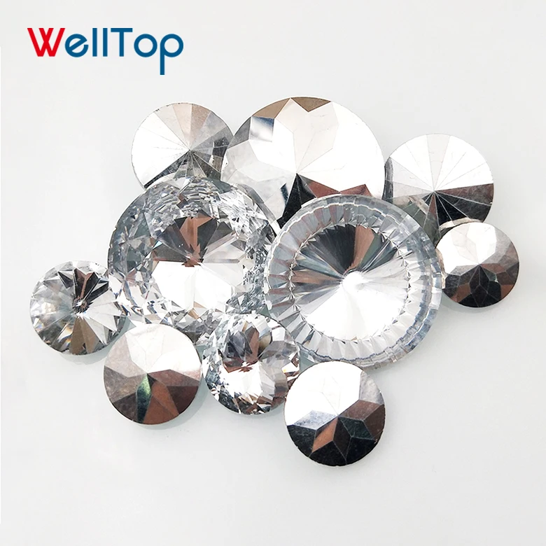 18.025 WELLTOP New Stud Bag Furniture Decoration Buckle Diamond Sofa Nail Upholstery Nails Rhinestone Glass Crystal Buttons