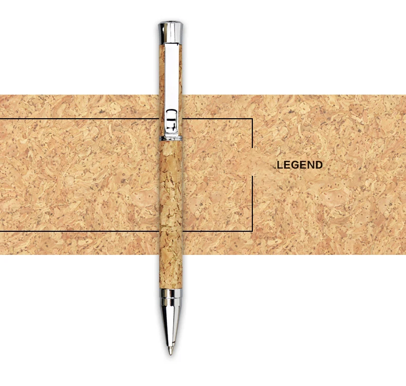 
cork wood material metal clip creative style high quality 1.0mm heavy pen with logo printing 