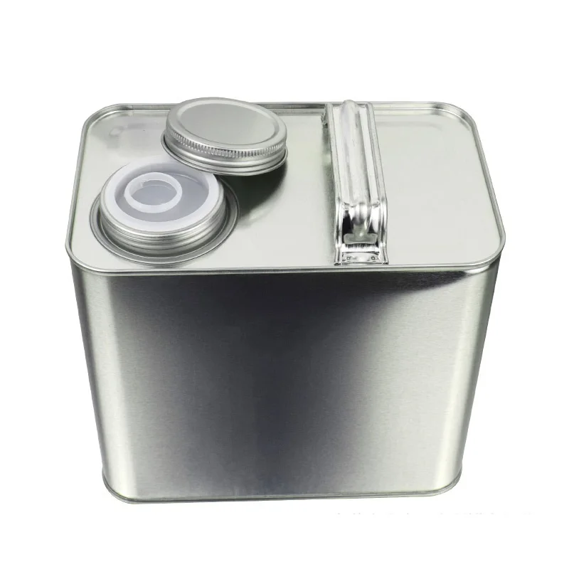 500ml Square Metal F-Style Screw Top Tin Box Chemical-Resistant Oil Tin Can Container Drum Pail Bucket with Lids Food Coffee