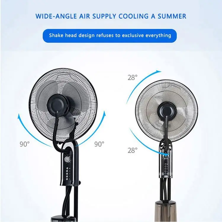 16 inch spray fan, sleep spray with remote control indoor floor fan air household humidification spray fan/