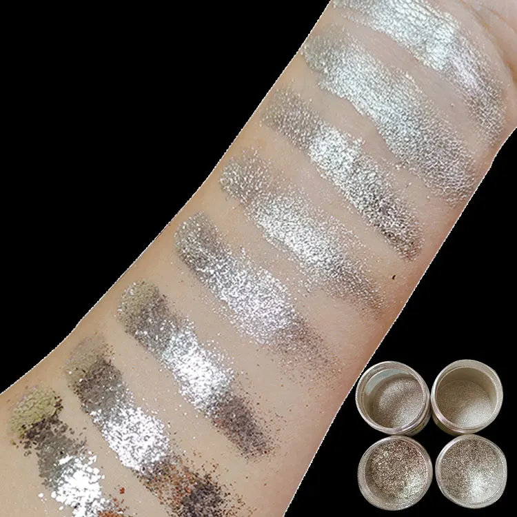 Brand Mcess FREE SAMPLES sparkling mirror micro silver strong metallic effect different size for watercolor paint pigment