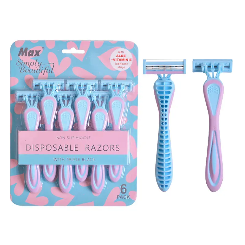 Max razor triple blade razor 6 blades Supermarket sale women razor