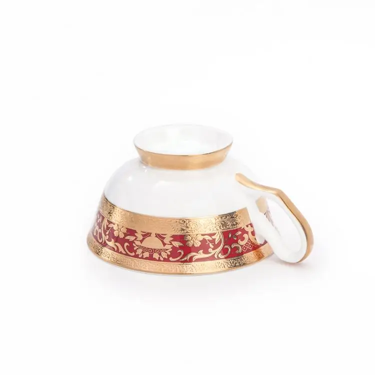 Flower Pattern Gold Edge ethiopian coffee tea coffee cups set tea crystal ethiopia coffee cups set