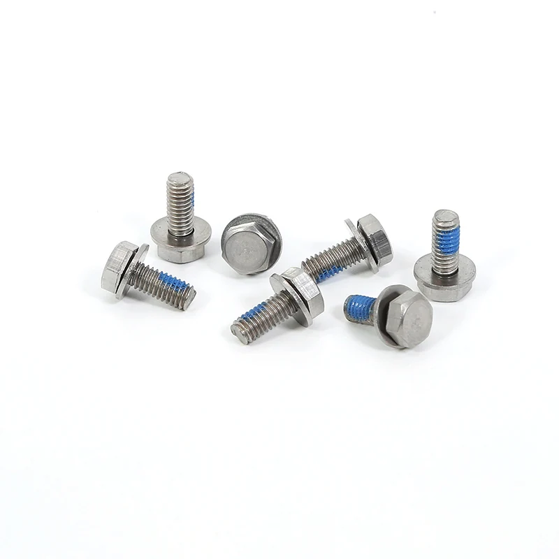 Hex Head and Plain Washer Sems Screw Grade 8.8 Color Zinc Carbon Steel Car Frame Fixed Hexagon Combination Bolt with Flat