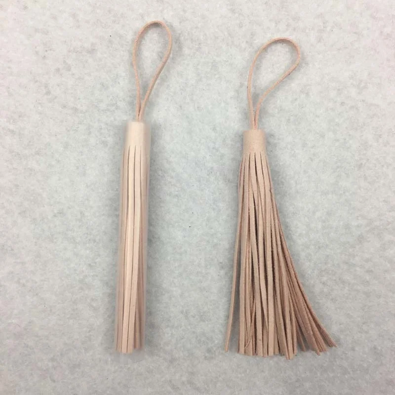 Unique Long Tassel Key Chain microfiber suede Leather Tassel Keychain for Women Bag Charm