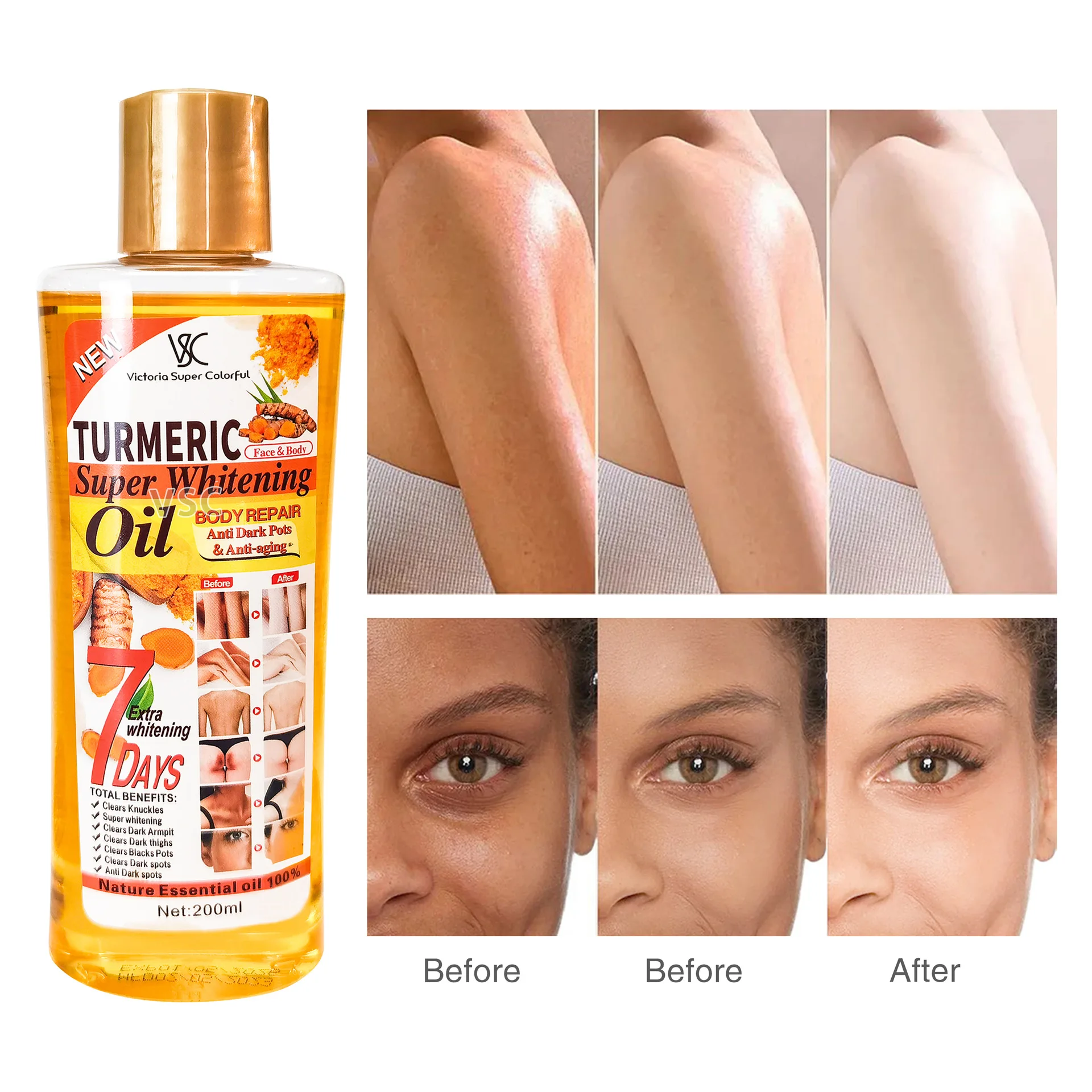 Wholesale Facial And Body Moisturizing Turmeric Essential Oil Smoothing Skin Anti Aging Turmeric Super Whitening Oil