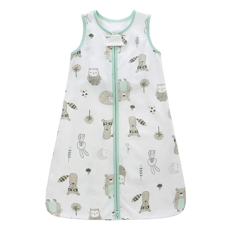Wholesale Super Soft Baby Sleep Sack Organic Cotton Full Printed Sleeveless Wearable Blanket Vest Custom Baby Sleeping Bag