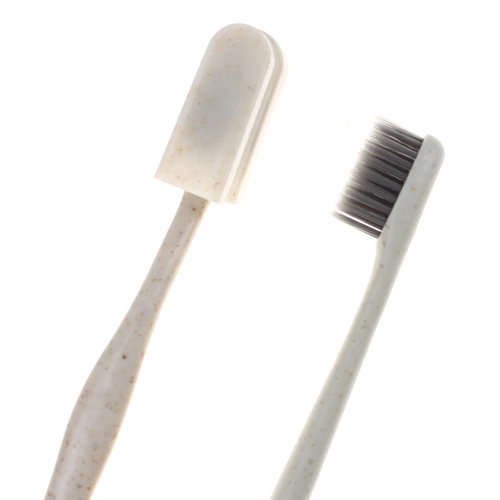 Natural Biodegradable Tooth Brush Travel Cleaning Wheat Straw Toothbrush For Adults