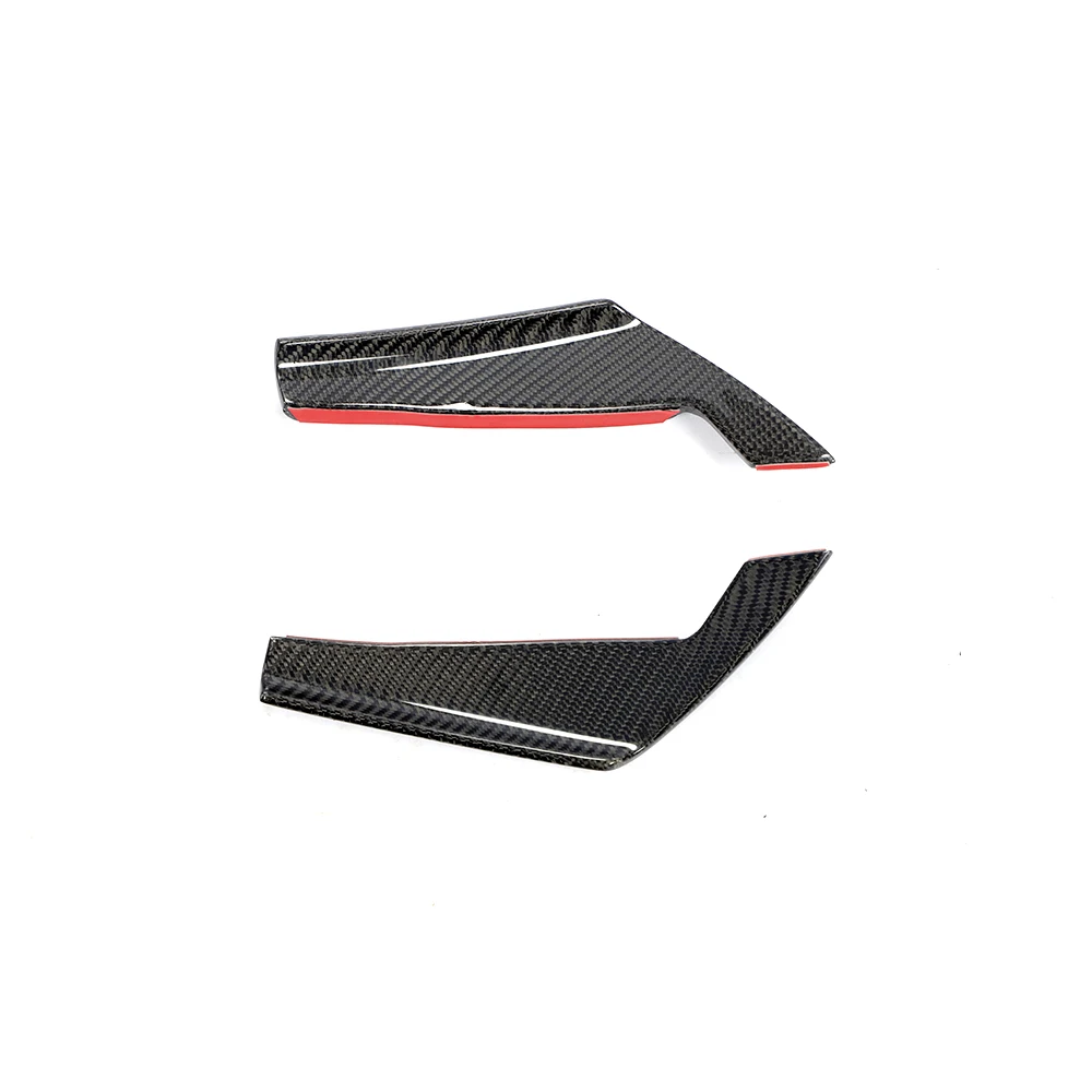 A4 B9 Carbon Fiber Car Front Bumper Canards Trims for Audi A4 RS4 2017-2019