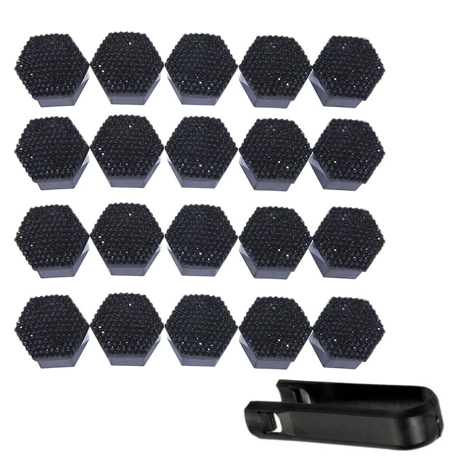 17/19/21mm Bling Fashion Crystal Diamond Rhinestone Decorative Auto Car Tire Hub Screw Bolt Anti-Rust Wheel Nut Caps Accessories
