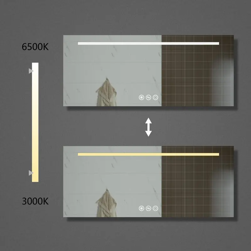 Hot New Products Rectangle Energy Saving Wall Mounted Led Lighted Mirror