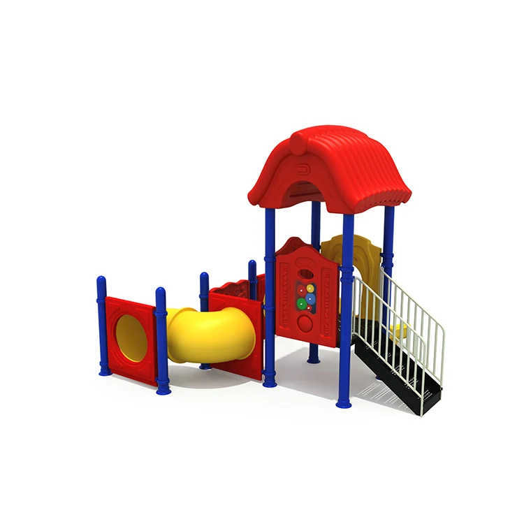 Happy Color Kindergarten Children Play House Set Plastic Outdoor Playground Equipment with Slide for kids