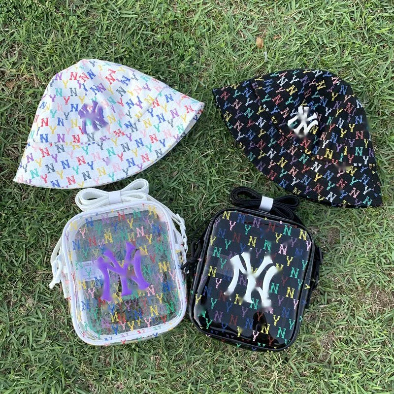 
2021 NY New Arrivals Handbag And Hat Set Women Lady NY Hand Bag Luxury Fashion Cooler Bucket Hat Design PU Leather Casual Bag 