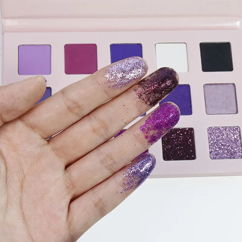Manufacturer 15 Colors Pink Shimmer Matte Glitter Eye Shadow Palette No Logo Shiny Organic High Pigment Private Label