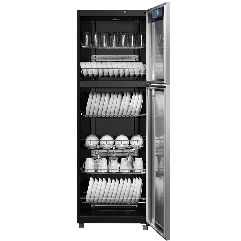 Plate sterilizer for home kitchen 300L black glass bottle disinfection cabinet with UV
