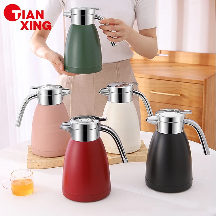 Korean Style 1.2L 1.8L Stainless Steel 304 Insulated Hot Water Coffee Tea Pots & Kettles Vacuum Flasks Thermoses Jug Pot