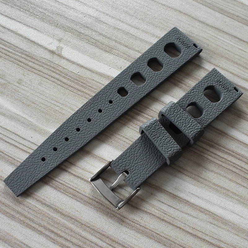 Customize Logo Free Honeycomb Waterproof FKM Rubber Watch Bands With Quick Release Rubber Watch Strap for Diving Sports