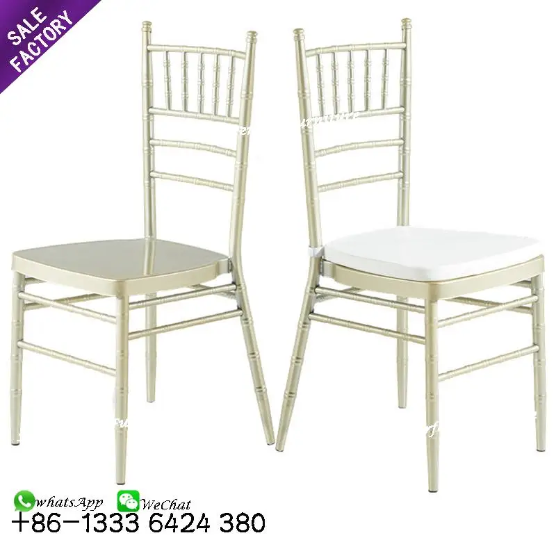 China Outdoor Garden Furniture Metal Gold Aluminum Wedding Chavari Chivari Tiffany Bamboo Chair For Rental