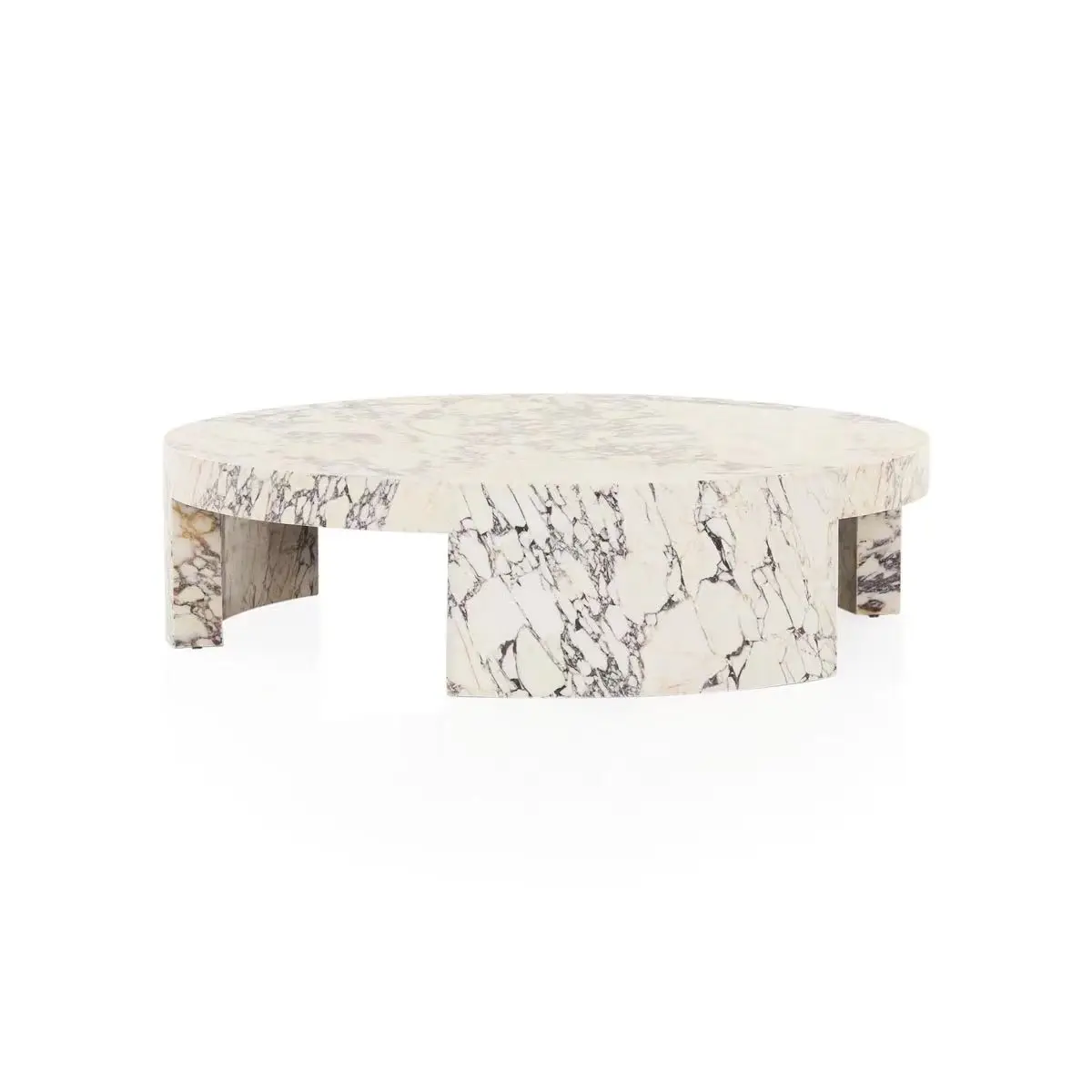 LANDIVIEW Round Table Calacatta Viola Marble Table Living Room Furniture