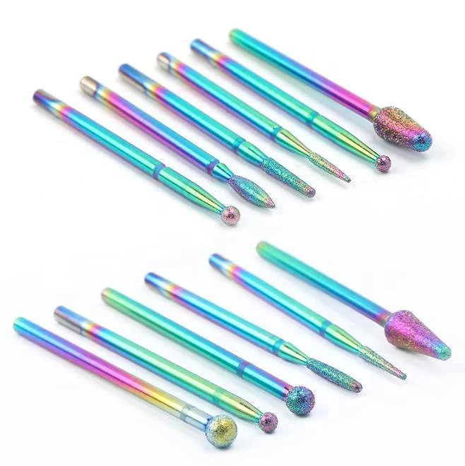 
Rainbow Diamond Nail Drill Bit Set 3/32