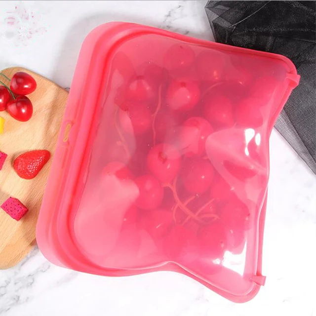 BPA Free Silicone Pouch Food Storage Bag Airtight Food Containers Reusable Ziplock Bags For Storing Sandwich, Snack and Liquids